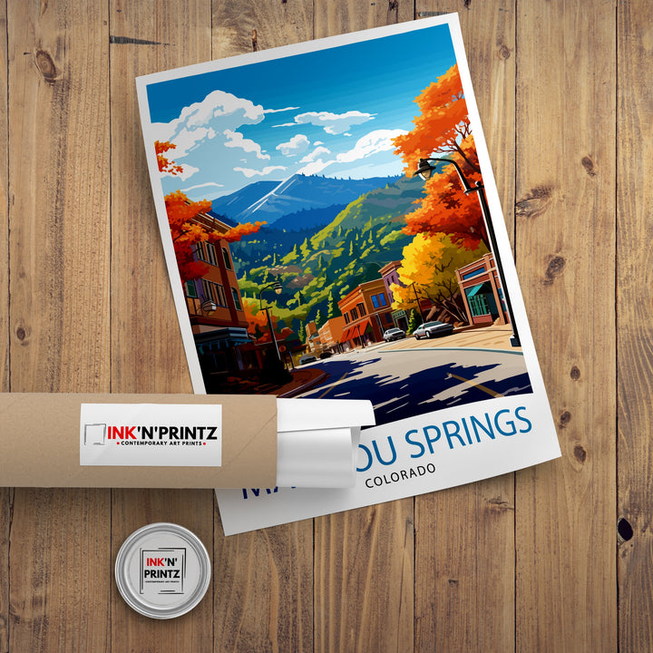 Manitou Springs Colorado Travel Print| Colorado Wall Decor Manitou Springs Poster Rocky Mountain Travel Prints Colorado Art Print Manitou