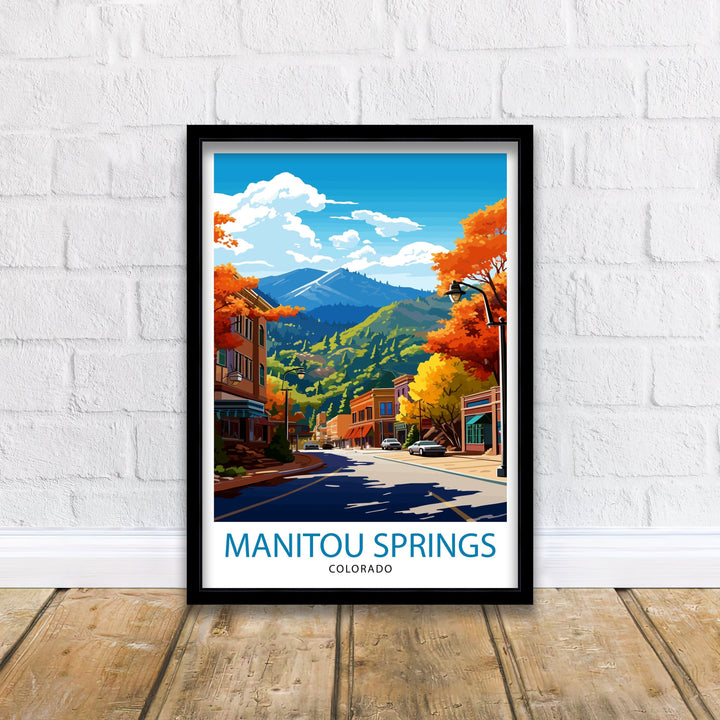 Manitou Springs Colorado Travel Print| Colorado Wall Decor Manitou Springs Poster Rocky Mountain Travel Prints Colorado Art Print Manitou