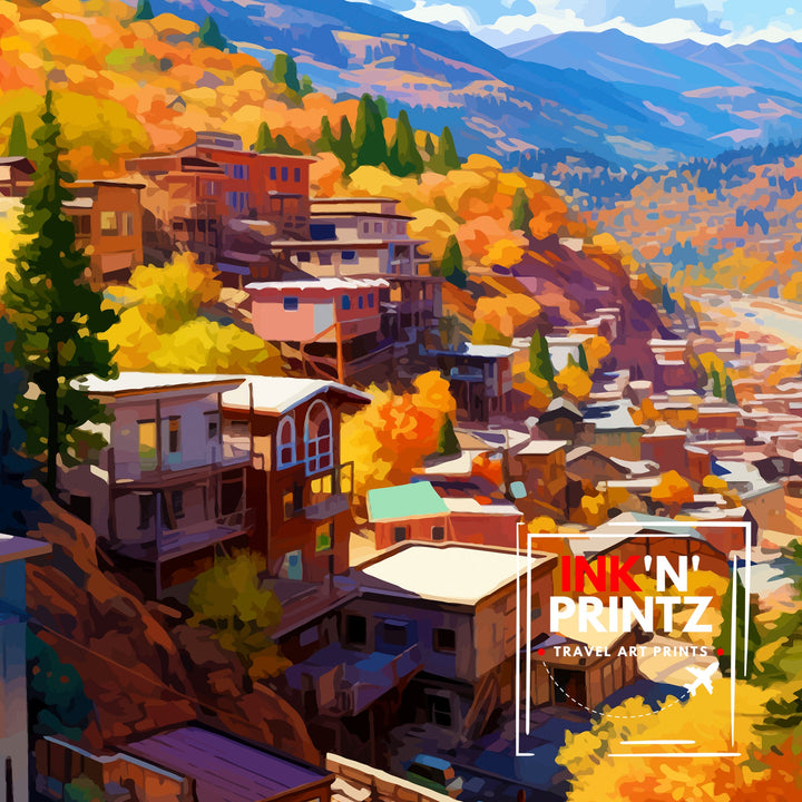 Manitou Springs Colorado Travel Print| Colorado Wall Decor Manitou Springs Poster Rocky Mountain Travel Prints Colorado Art Print Manitou