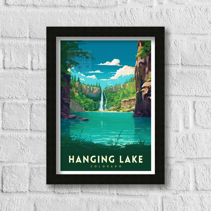 Hanging Lake Colorado Travel Print| Colorado Wall Decor Hanging Lake Poster Rocky Mountain Travel Prints Colorado Art Print Hanging Lake