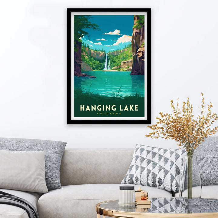 Hanging Lake Colorado Travel Print| Colorado Wall Decor Hanging Lake Poster Rocky Mountain Travel Prints Colorado Art Print Hanging Lake
