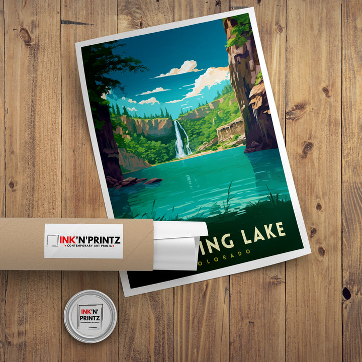 Hanging Lake Colorado Travel Print| Colorado Wall Decor Hanging Lake Poster Rocky Mountain Travel Prints Colorado Art Print Hanging Lake