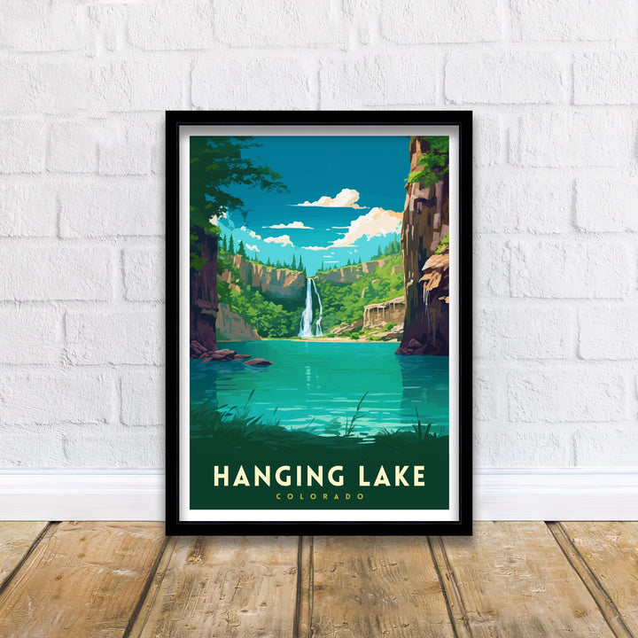Hanging Lake Colorado Travel Print| Colorado Wall Decor Hanging Lake Poster Rocky Mountain Travel Prints Colorado Art Print Hanging Lake
