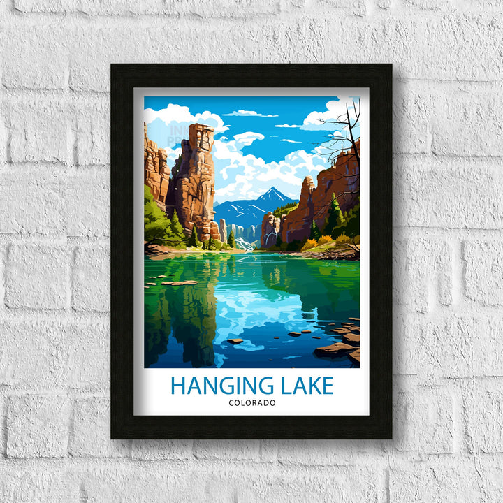 Hanging Lake Colorado Travel Print| Colorado Wall Decor Hanging Lake Poster Rocky Mountain Travel Prints Colorado Art Print Hanging Lake