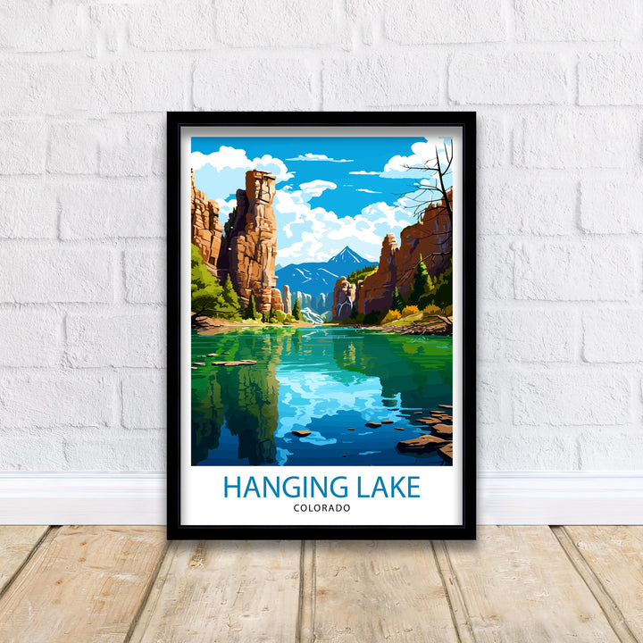 Hanging Lake Colorado Travel Print| Colorado Wall Decor Hanging Lake Poster Rocky Mountain Travel Prints Colorado Art Print Hanging Lake