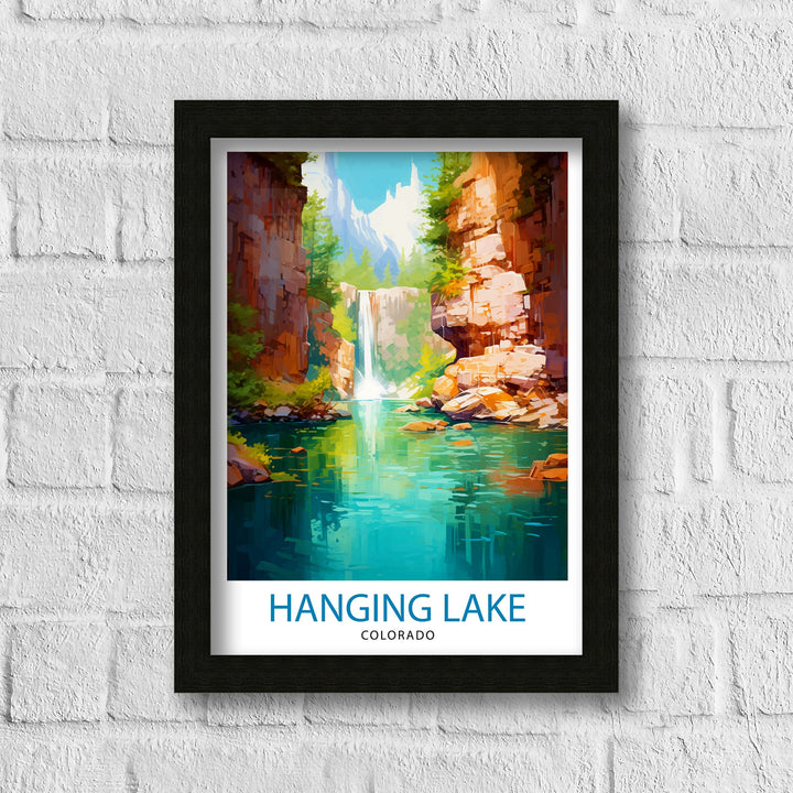 Hanging Lake Colorado Travel Print| Colorado Wall Decor Hanging Lake Poster Rocky Mountain Travel Prints Colorado Art Print Hanging Lake