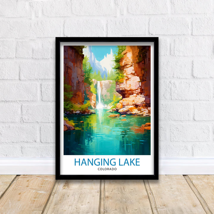 Hanging Lake Colorado Travel Print| Colorado Wall Decor Hanging Lake Poster Rocky Mountain Travel Prints Colorado Art Print Hanging Lake