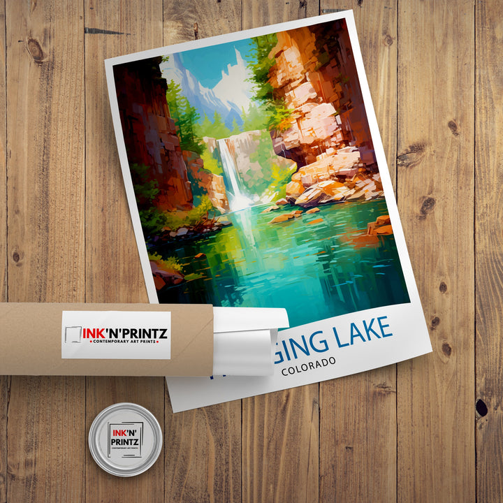 Hanging Lake Colorado Travel Print| Colorado Wall Decor Hanging Lake Poster Rocky Mountain Travel Prints Colorado Art Print Hanging Lake
