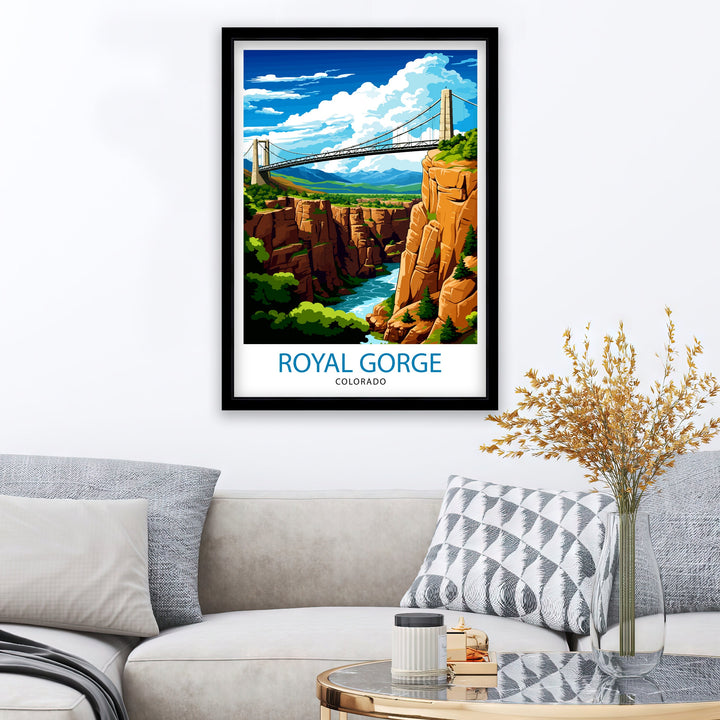 Royal Gorge Bridge Colorado Travel Print Colorado Wall Decor Royal Gorge Poster Colorado Travel Prints Royal Gorge Bridge Art Print Colorado