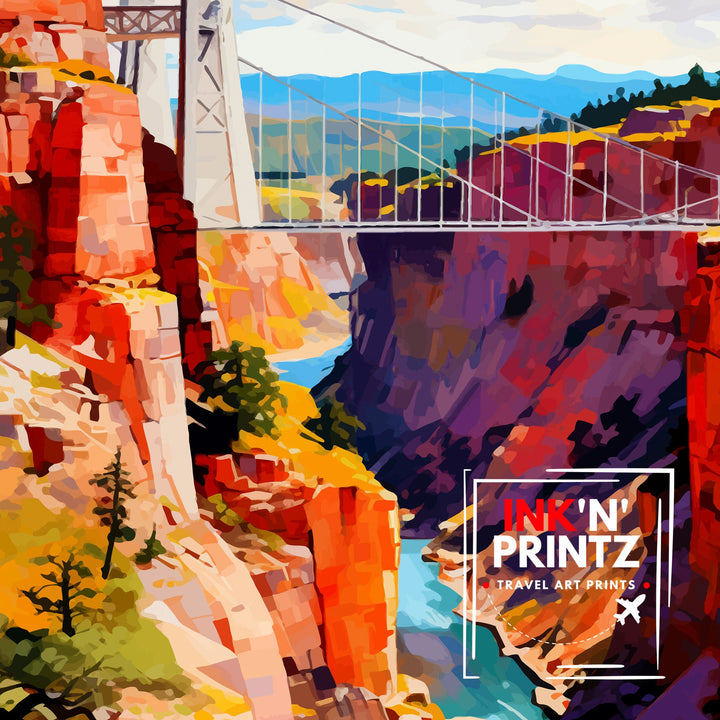 Royal Gorge Bridge Colorado Travel Print Colorado Wall Decor Royal Gorge Poster Colorado Travel Prints Royal Gorge Bridge Art Print Colorado