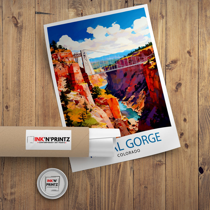 Royal Gorge Bridge Colorado Travel Print Colorado Wall Decor Royal Gorge Poster Colorado Travel Prints Royal Gorge Bridge Art Print Colorado