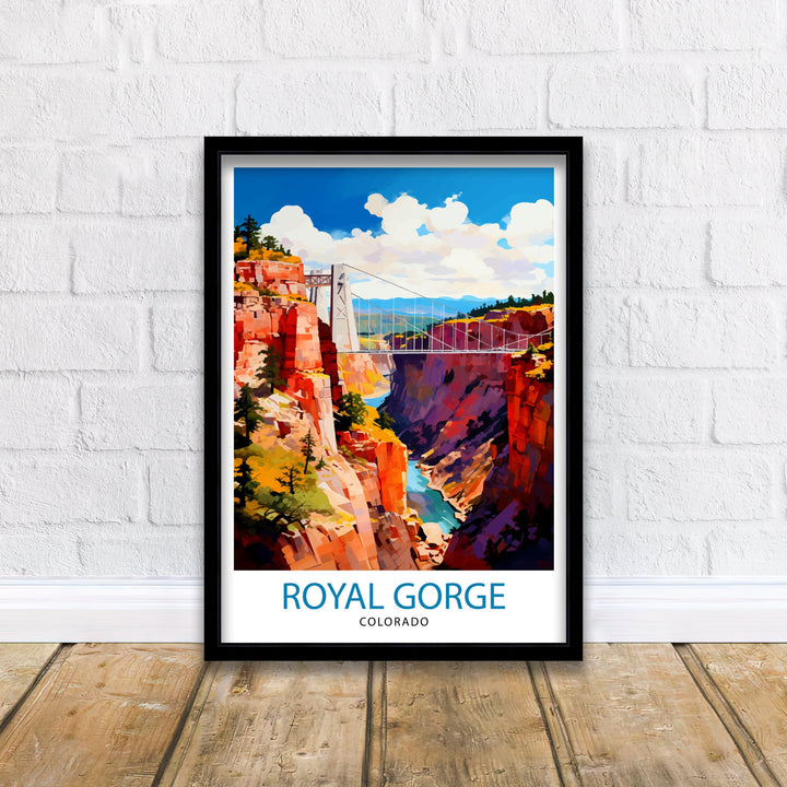 Royal Gorge Bridge Colorado Travel Print Colorado Wall Decor Royal Gorge Poster Colorado Travel Prints Royal Gorge Bridge Art Print Colorado