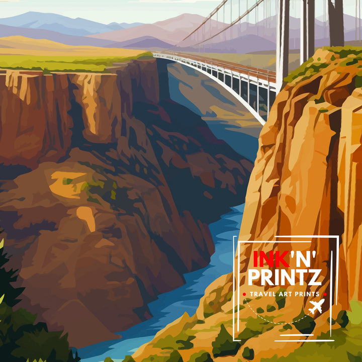 Royal Gorge Bridge Colorado Travel Print Colorado Wall Decor Royal Gorge Poster Colorado Travel Prints Royal Gorge Bridge Art Print Colorado