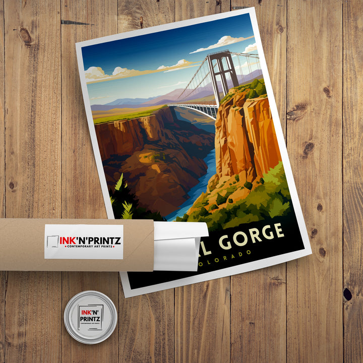 Royal Gorge Bridge Colorado Travel Print Colorado Wall Decor Royal Gorge Poster Colorado Travel Prints Royal Gorge Bridge Art Print Colorado