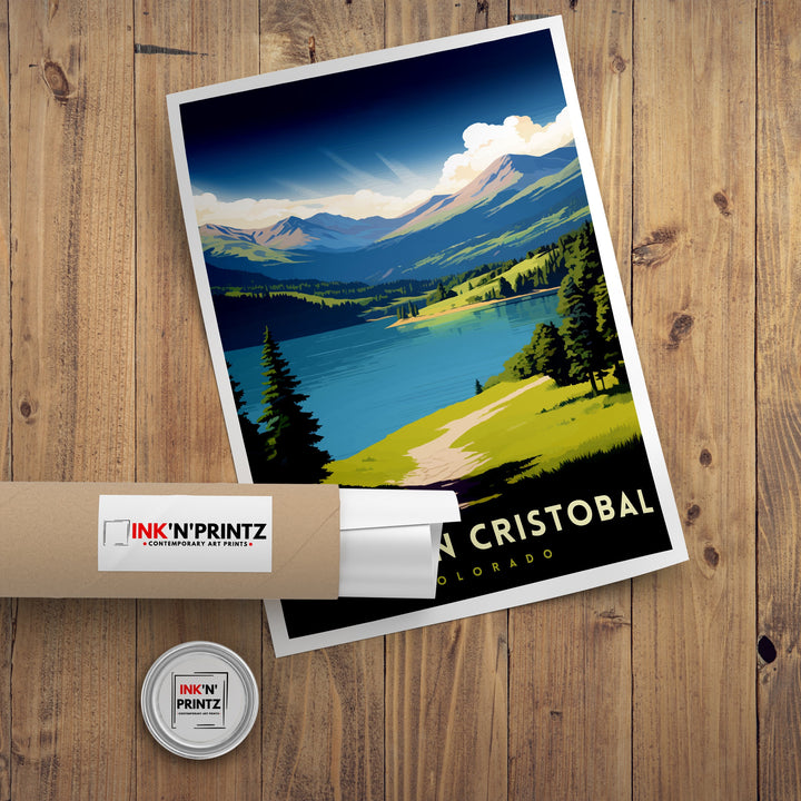 Lake San Cristobal Colorado Travel Print| Colorado Wall Decor Lake San Cristobal Poster Rocky Mountain Travel Prints Colorado Art Print