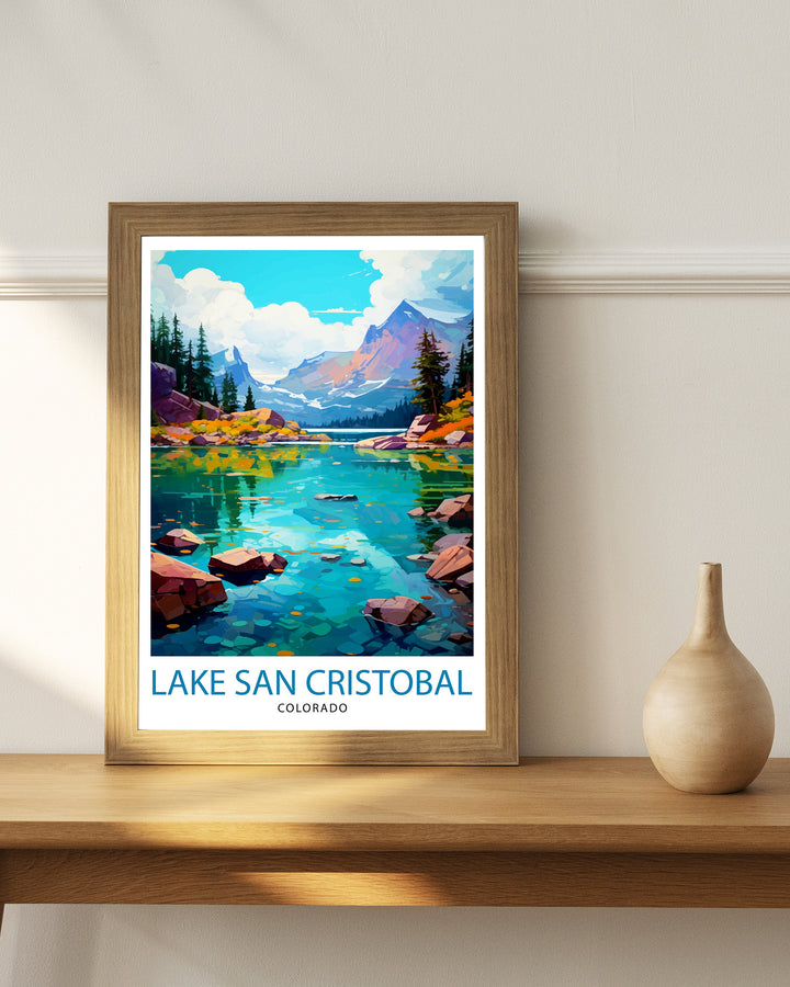 Lake San Cristobal Colorado Travel Print| Colorado Wall Decor Lake San Cristobal Poster Rocky Mountain Travel Prints Colorado Art Print
