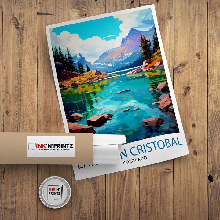 Lake San Cristobal Colorado Travel Print| Colorado Wall Decor Lake San Cristobal Poster Rocky Mountain Travel Prints Colorado Art Print
