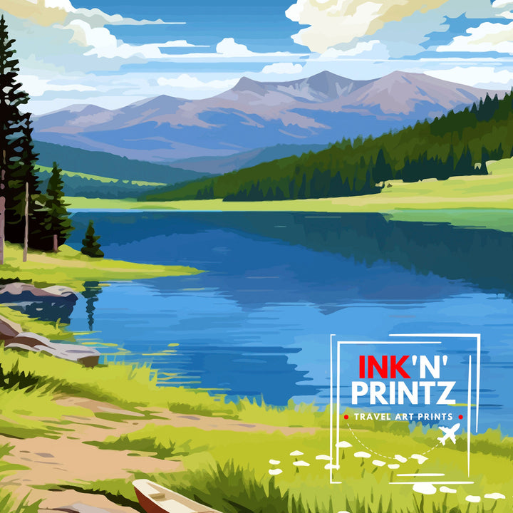 Steamboat Lake Colorado Travel Print| Colorado Wall Decor Steamboat Lake Poster Mountain Lake Travel Prints Colorado Art Print Steamboat