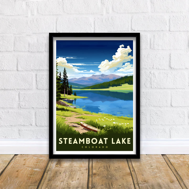 Steamboat Lake Colorado Travel Print| Colorado Wall Decor Steamboat Lake Poster Mountain Lake Travel Prints Colorado Art Print Steamboat