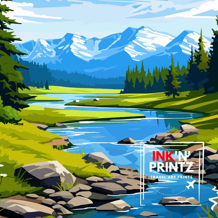 Lake Avery Travel Print| Colorado Wall Decor Lake Avery Poster Mountain Lake Prints Colorado Art Print Lake Avery Illustration Colorado Wall