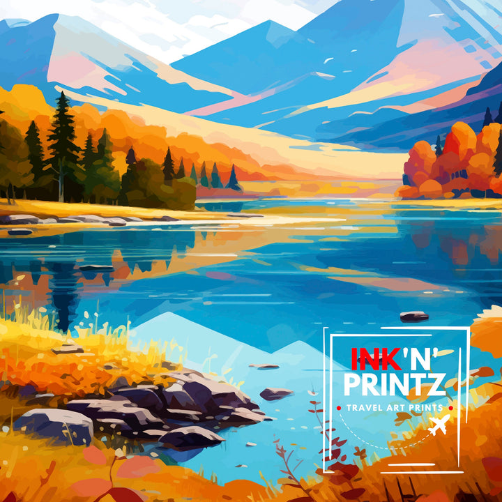 Lake Avery Travel Print| Colorado Wall Decor Lake Avery Poster Mountain Lake Prints Colorado Art Print Lake Avery Illustration Colorado Wall