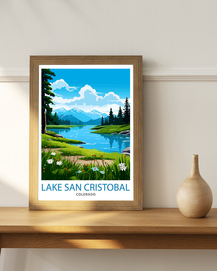 Lake San Cristobal Colorado Travel Print| Colorado Wall Decor Lake San Cristobal Poster Rocky Mountain Travel Prints Colorado Art Print