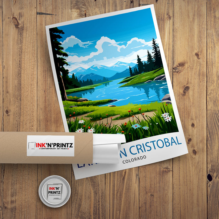 Lake San Cristobal Colorado Travel Print| Colorado Wall Decor Lake San Cristobal Poster Rocky Mountain Travel Prints Colorado Art Print