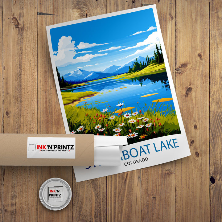 Steamboat Lake Colorado Travel Print| Colorado Wall Decor Steamboat Lake Poster Mountain Lake Travel Prints Colorado Art Print Steamboat