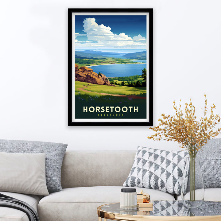 Horsetooth Reservoir Colorado Travel Print| Colorado Wall Decor Horsetooth Reservoir Poster Mountain Lake Travel Prints Colorado Art Print
