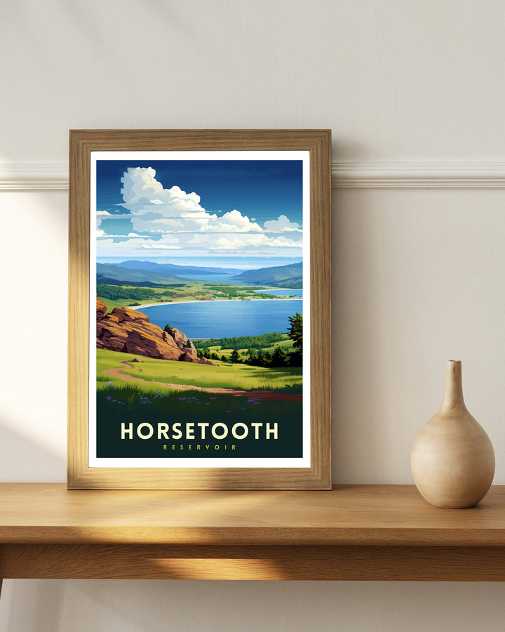 Horsetooth Reservoir Colorado Travel Print| Colorado Wall Decor Horsetooth Reservoir Poster Mountain Lake Travel Prints Colorado Art Print