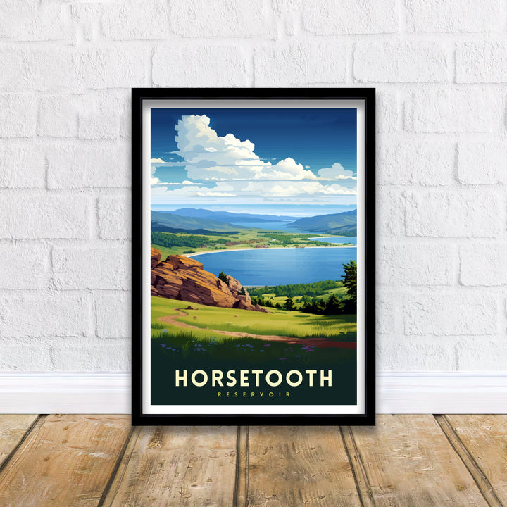 Horsetooth Reservoir Colorado Travel Print| Colorado Wall Decor Horsetooth Reservoir Poster Mountain Lake Travel Prints Colorado Art Print