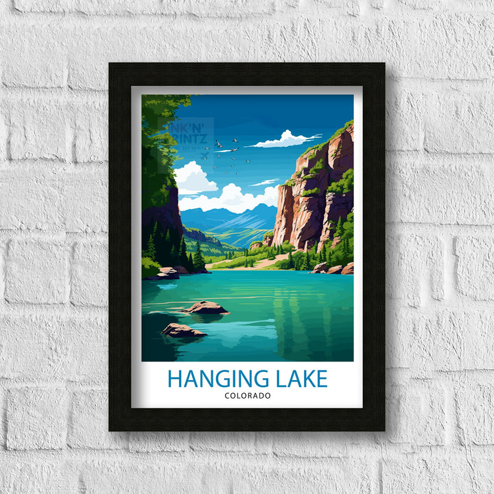 Hanging Lake Colorado Travel Print| Colorado Wall Decor Hanging Lake Poster Rocky Mountain Travel Prints Colorado Art Print Hanging Lake