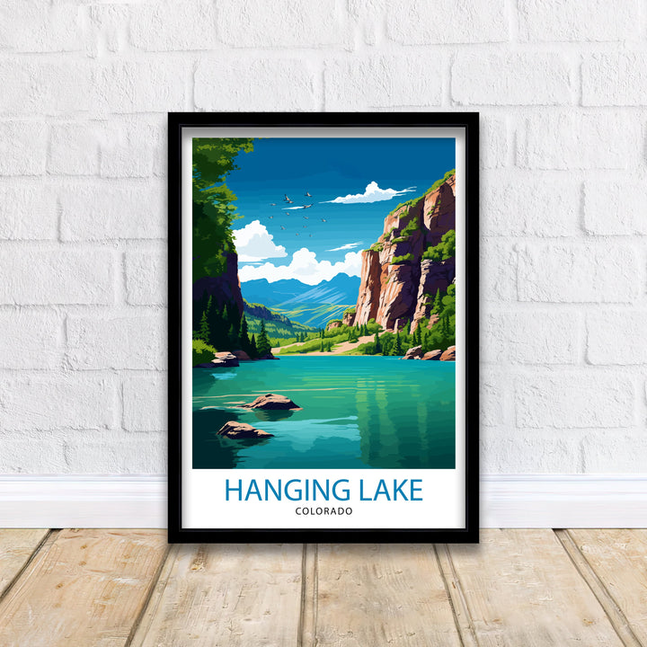 Hanging Lake Colorado Travel Print| Colorado Wall Decor Hanging Lake Poster Rocky Mountain Travel Prints Colorado Art Print Hanging Lake