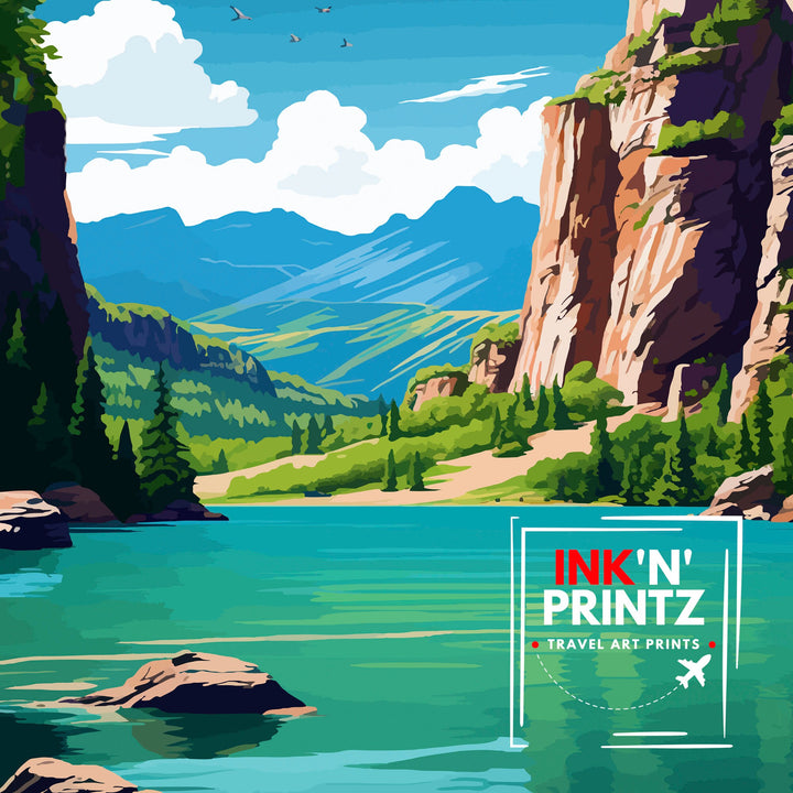 Hanging Lake Colorado Travel Print| Colorado Wall Decor Hanging Lake Poster Rocky Mountain Travel Prints Colorado Art Print Hanging Lake