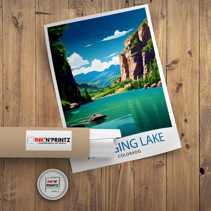 Hanging Lake Colorado Travel Print| Colorado Wall Decor Hanging Lake Poster Rocky Mountain Travel Prints Colorado Art Print Hanging Lake