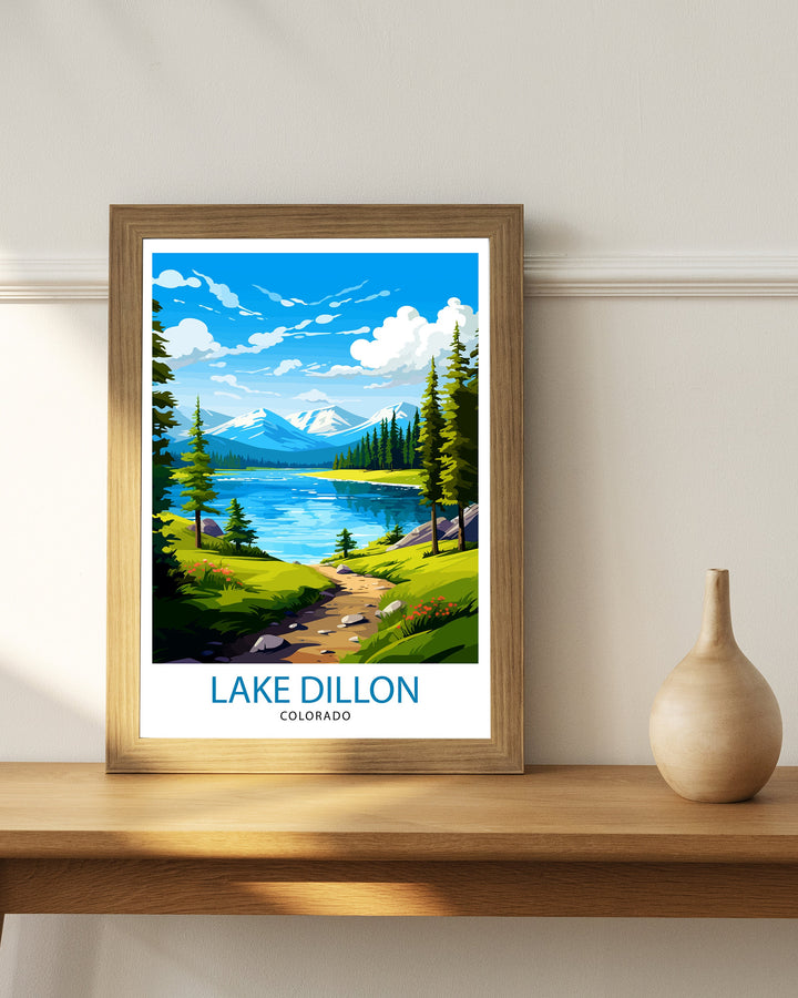 Lake Dillon Colorado Travel Print| Colorado Wall Decor Lake Dillon Poster Rocky Mountain Travel Prints Colorado Art Print Lake Dillon