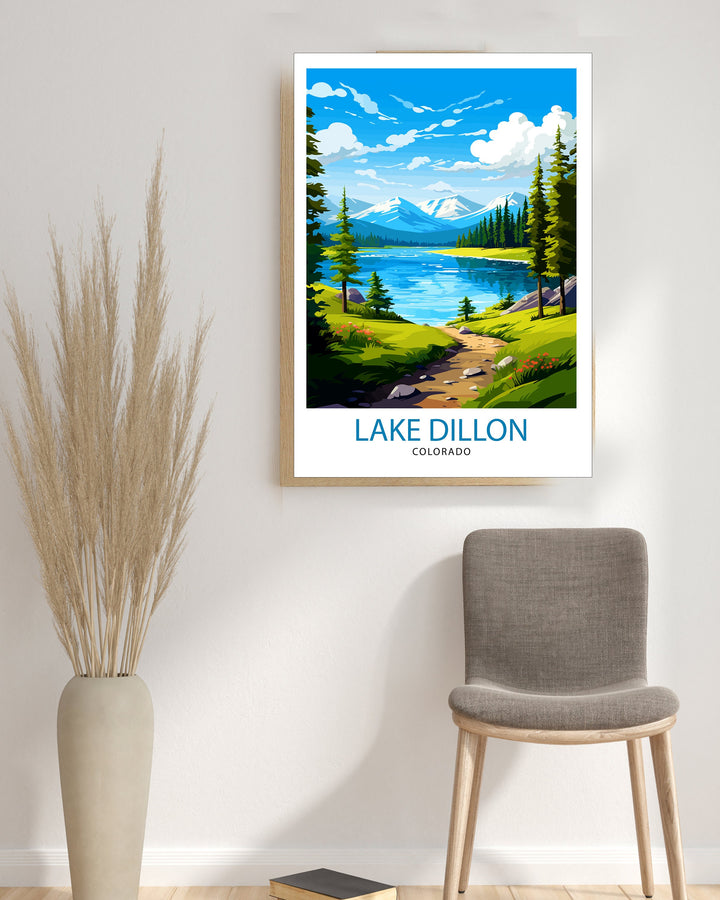 Lake Dillon Colorado Travel Print| Colorado Wall Decor Lake Dillon Poster Rocky Mountain Travel Prints Colorado Art Print Lake Dillon