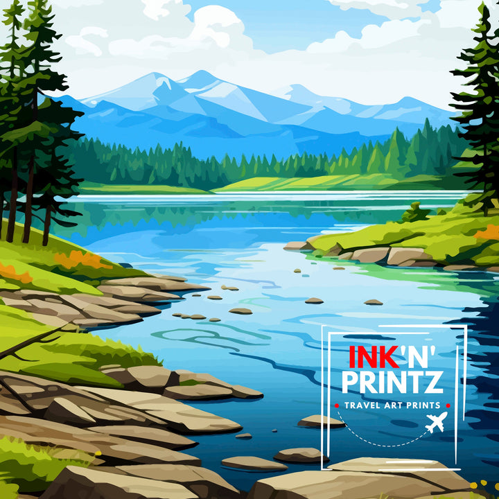 Grand Lake Colorado Travel Print| Colorado Wall Decor Grand Lake Poster Rocky Mountain Travel Prints Colorado Art Print Grand Lake