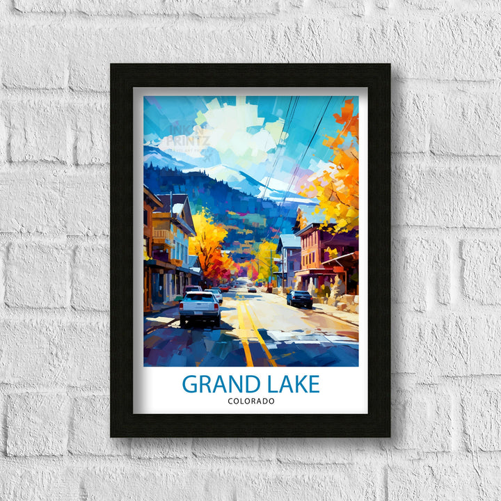 Grand Lake Colorado Travel Print| Colorado Wall Decor Grand Lake Poster Rocky Mountain Travel Prints Colorado Art Print Grand Lake