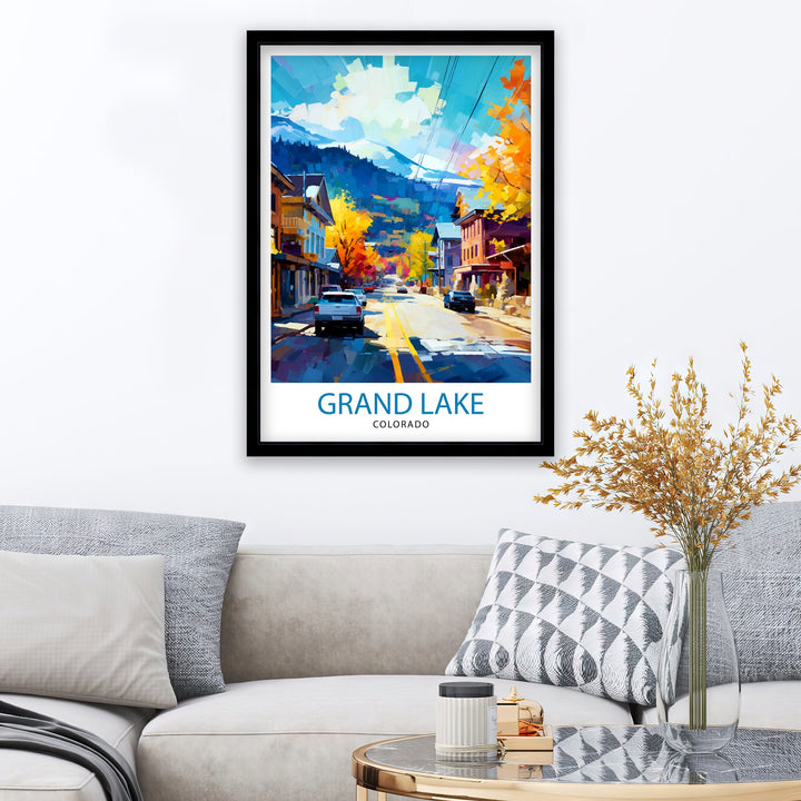 Grand Lake Colorado Travel Print| Colorado Wall Decor Grand Lake Poster Rocky Mountain Travel Prints Colorado Art Print Grand Lake