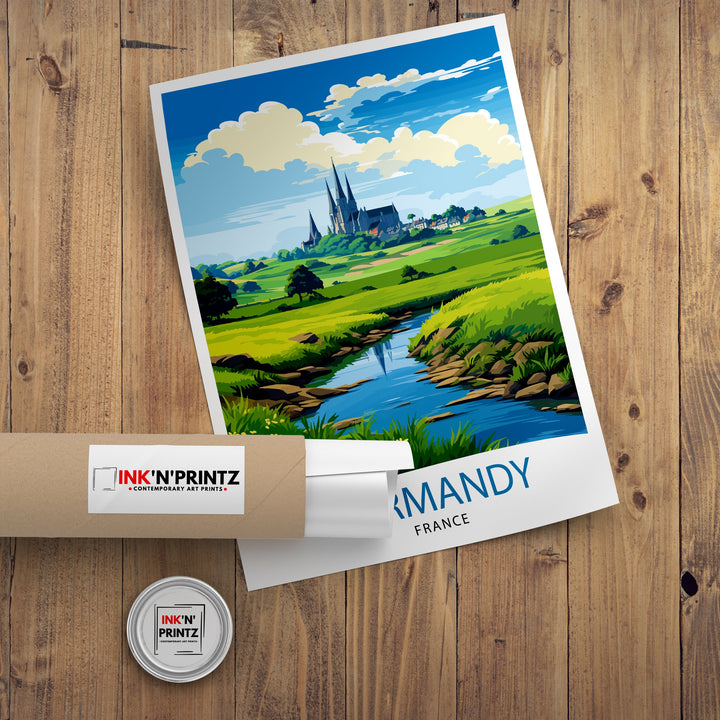 Normandy France Travel Print Normandy Wall Decor Normandy Poster France Travel Prints Normandy Art Print Normandy Illustration Normandy