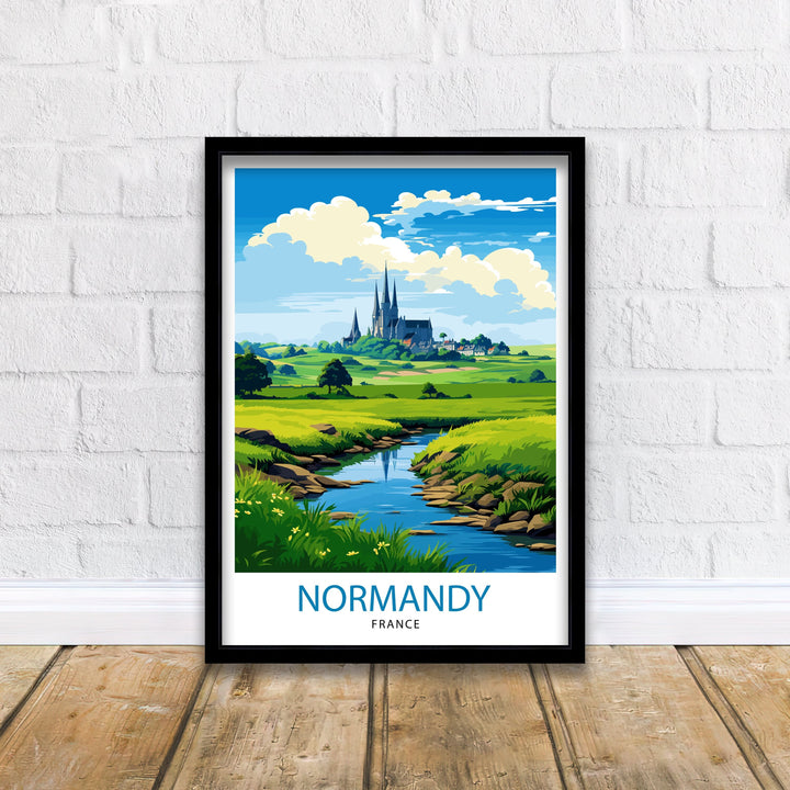 Normandy France Travel Print Normandy Wall Decor Normandy Poster France Travel Prints Normandy Art Print Normandy Illustration Normandy