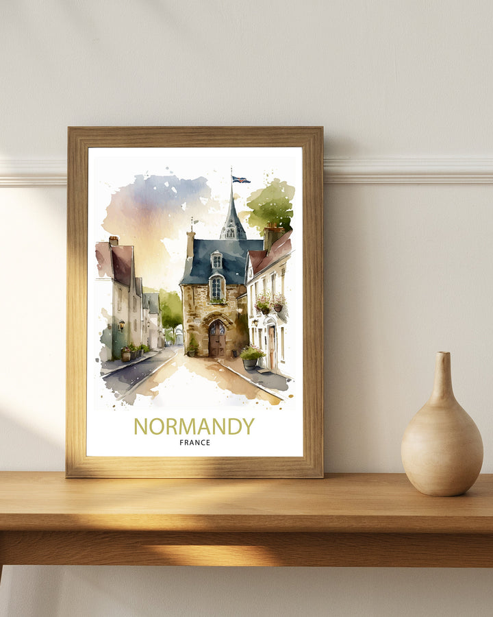 Normandy France Travel Print Normandy Wall Decor Normandy Poster France Travel Prints Normandy Art Print Normandy Illustration Normandy