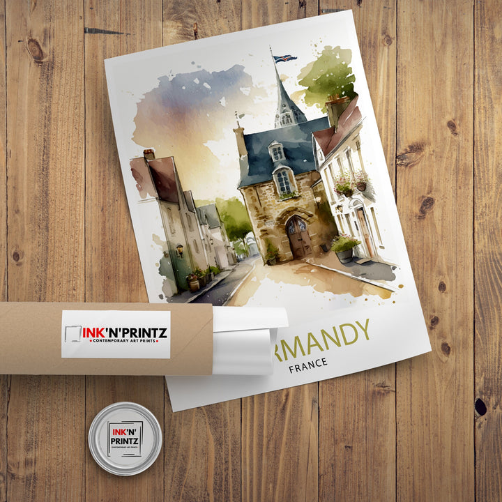 Normandy France Travel Print Normandy Wall Decor Normandy Poster France Travel Prints Normandy Art Print Normandy Illustration Normandy