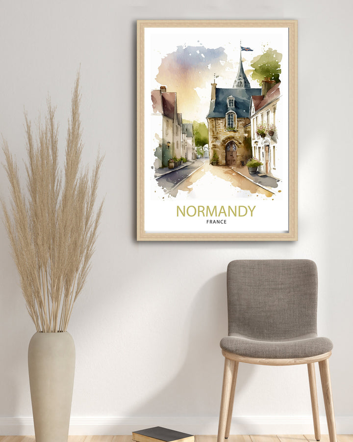 Normandy France Travel Print Normandy Wall Decor Normandy Poster France Travel Prints Normandy Art Print Normandy Illustration Normandy
