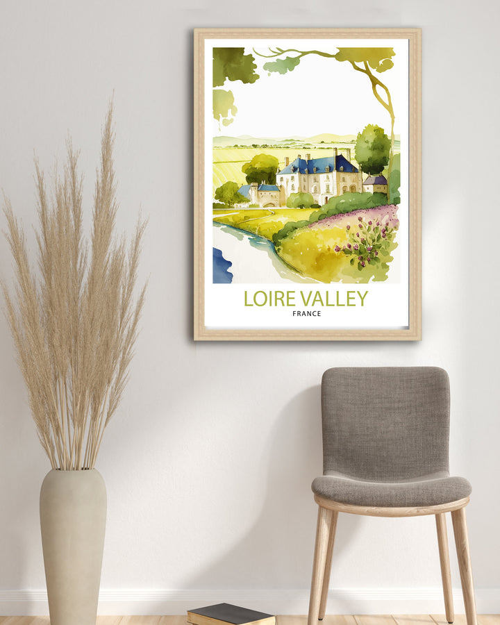 Loire Valley France Travel Print France Wall Decor Loire Valley Poster Châteaux de la Loire Prints France Art Print Loire Valley