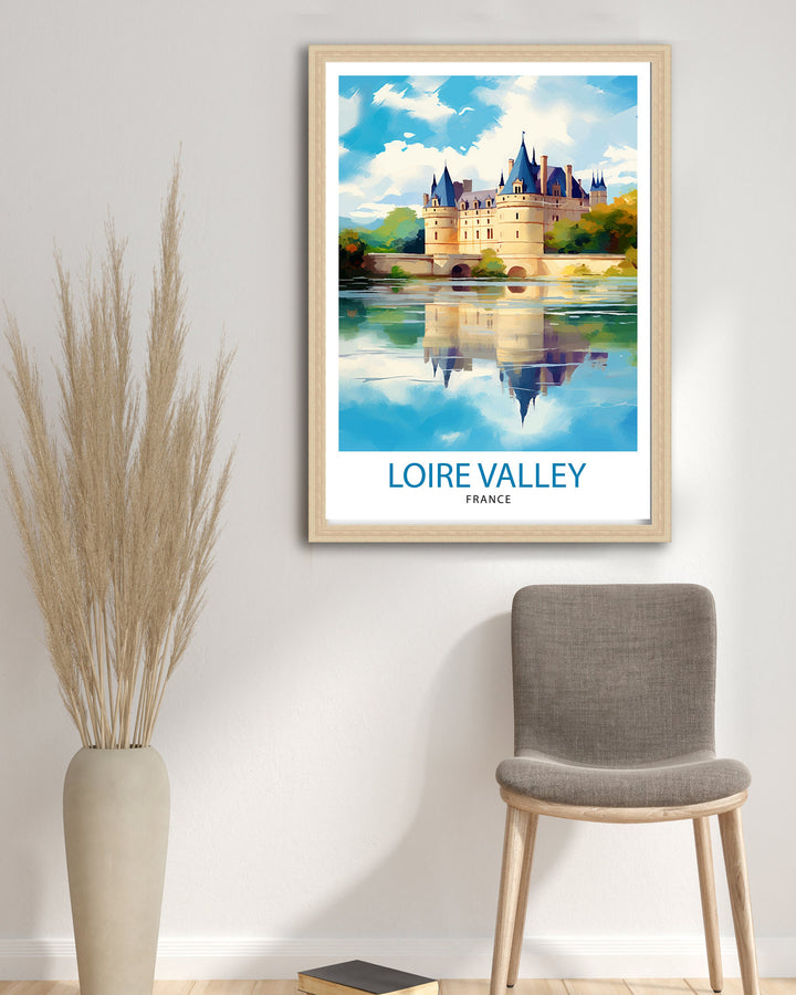 Loire Valley France Travel Print France Wall Decor Loire Valley Poster Châteaux de la Loire Prints France Art Print Loire Valley