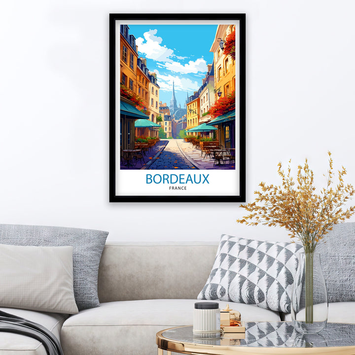 Bordeaux France Travel Print Bordeaux Wall Decor Bordeaux Poster France Travel Prints Bordeaux Art Print Bordeaux Illustration Bordeaux