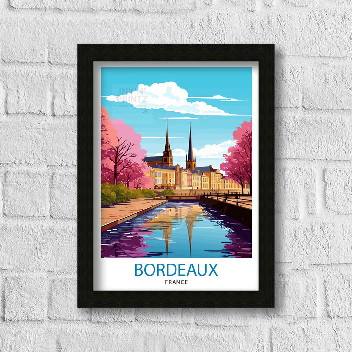 Bordeaux France Travel Print Bordeaux Wall Decor Bordeaux Poster France Travel Prints Bordeaux Art Print Bordeaux Illustration Bordeaux