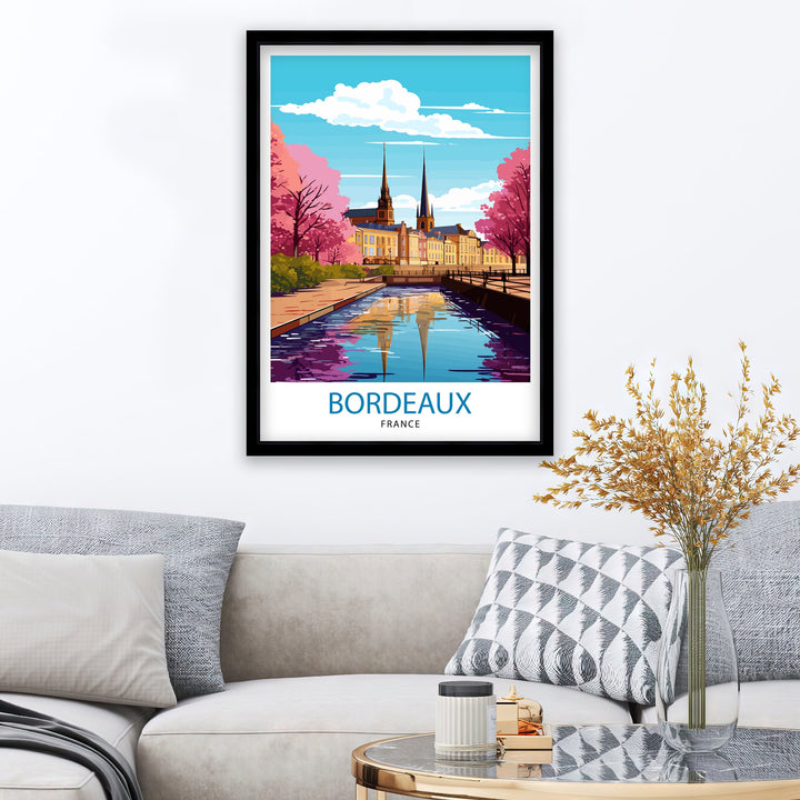 Bordeaux France Travel Print Bordeaux Wall Decor Bordeaux Poster France Travel Prints Bordeaux Art Print Bordeaux Illustration Bordeaux